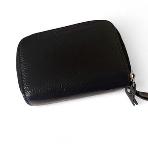 Black Leather Zip Wallet